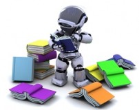 robot  with books